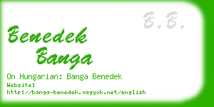 benedek banga business card